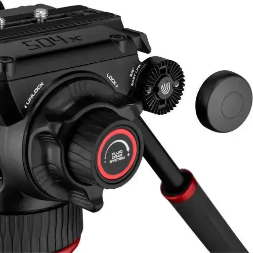 Manfrotto 504X Fluid Video Head & 645 FAST Aluminium Tripod with Mid-Level Spreader
