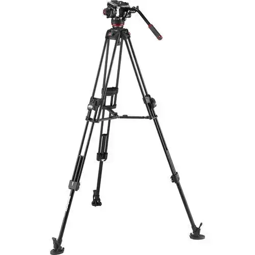 Manfrotto 504X Fluid Video Head & 645 FAST Aluminium Tripod with Mid-Level Spreader