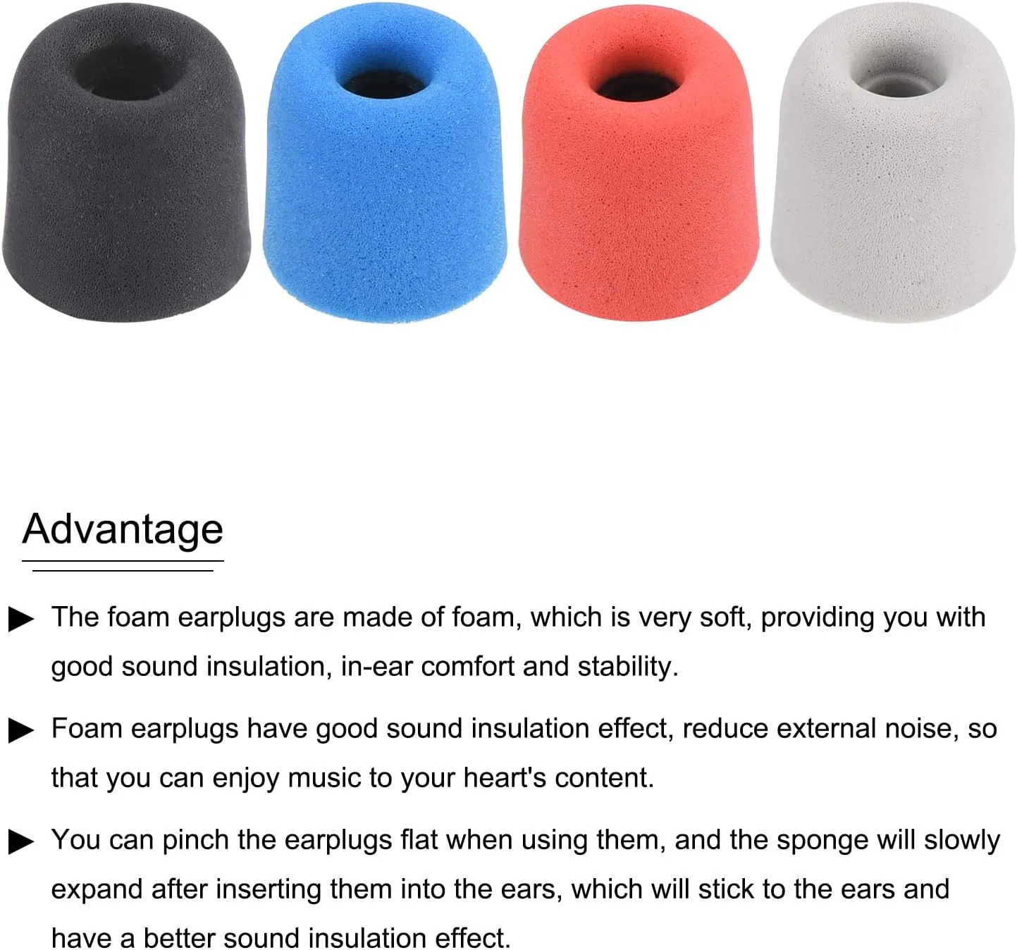 MECCANIXITY Replacement Foam Ear Tips Earbuds Bud 3-4mm Small Size Earbuds Tips for Earphones Red,Blue,Silver,Black 8 Pcs