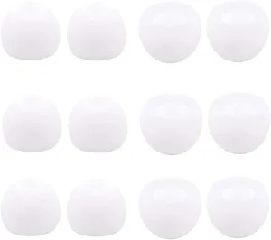 Medium Size 6 Pairs Silicone Eartips Eargels Earpads Ear Tips Gels Bud Compatible for Senso, Zeus, Otium, Hussar, Sony in-Ear Headphones,M,White