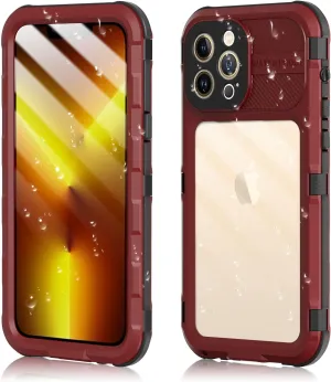 Metal Case for iPhone 13 Pro, Waterproof Shockproof Rugged Cases Heavy Duty Cover with Built-in Screen Protector, Durable Aluminum Frame