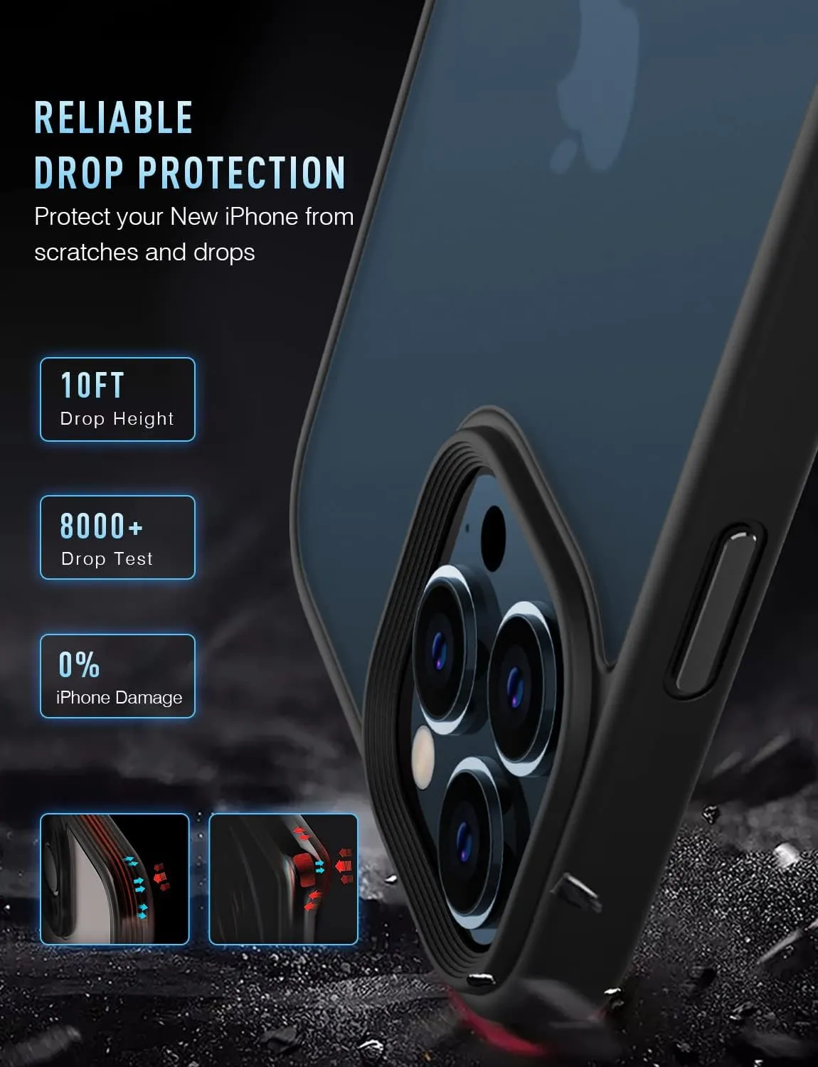 Mgnaooi Magnetic Case for iPhone 12 Pro Max Case [MIL-Grade Drop Tested & Compatible with MagSafe] Translucent Matte Back with Aluminum Alloy Keys, Shockproof Phone 12 Pro Max Case 6.7 Inch, Black