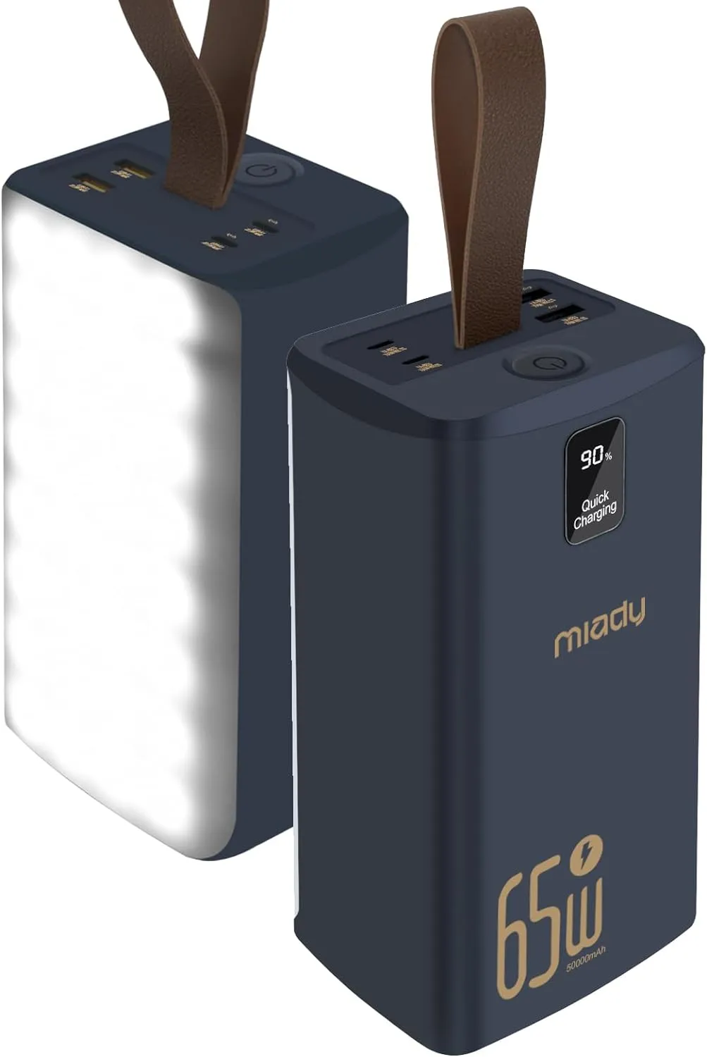 Miady 50000mAh Power Bank for Travelers Professionals, 65W Fast Charging Portable Charger for Laptop, Smartphone, and Tablet, USB-C Output, High Capacity External Battery Pack