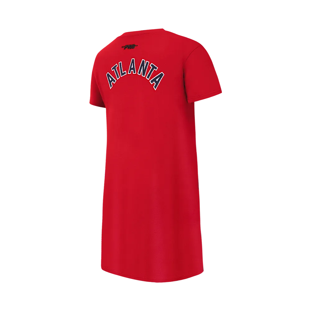 MLB ATLANTA BRAVES CLASSIC BIG GIRLS TOP DRESS (RED)