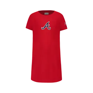 MLB ATLANTA BRAVES CLASSIC BIG GIRLS TOP DRESS (RED)