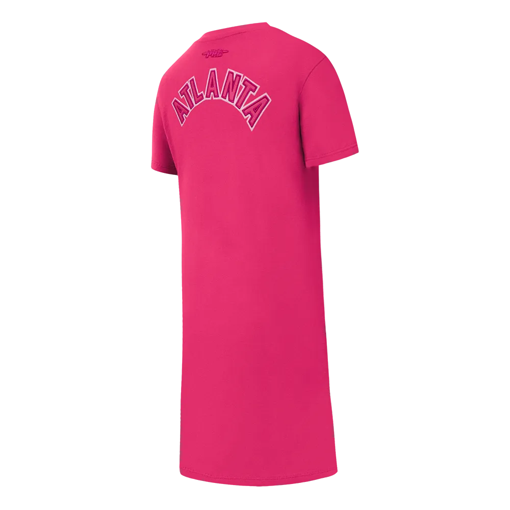 MLB ATLANTA BRAVES TRIPLE PINK BIG GIRLS TOP DRESS (BEETROOT PURPLE)