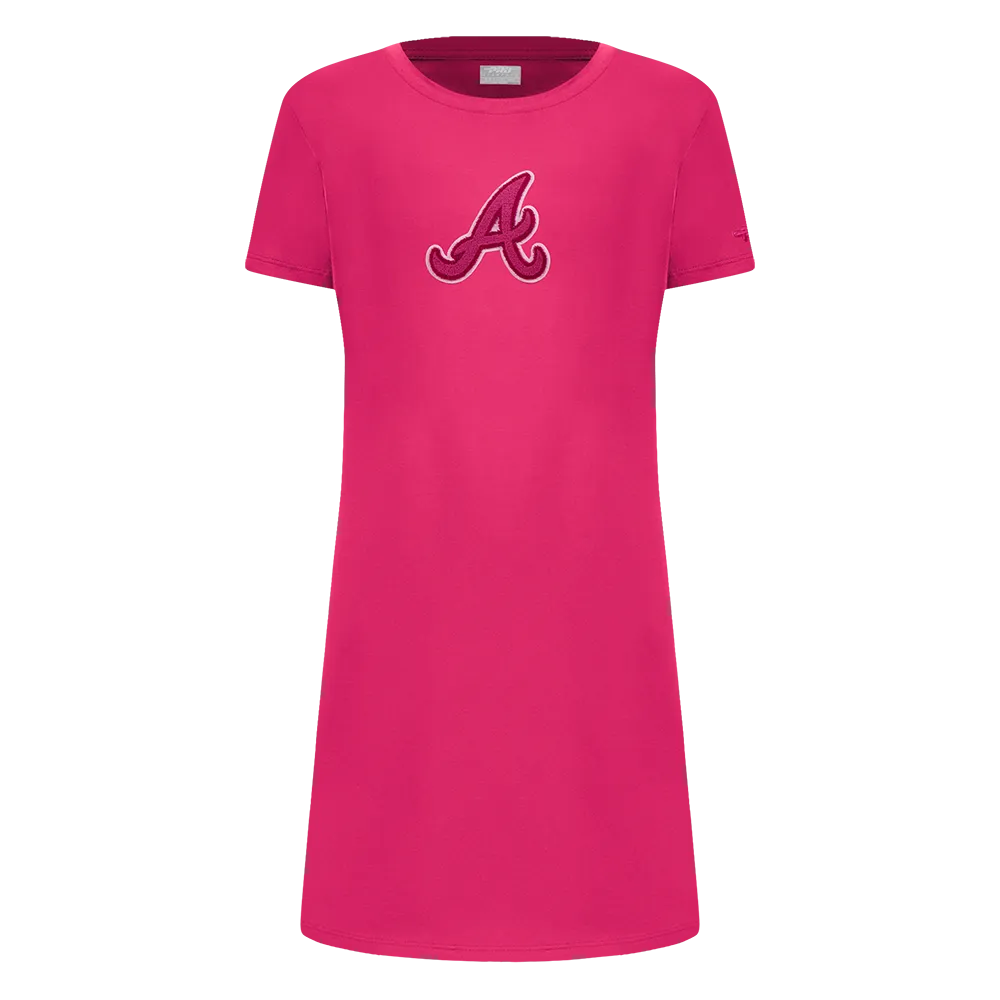 MLB ATLANTA BRAVES TRIPLE PINK BIG GIRLS TOP DRESS (BEETROOT PURPLE)