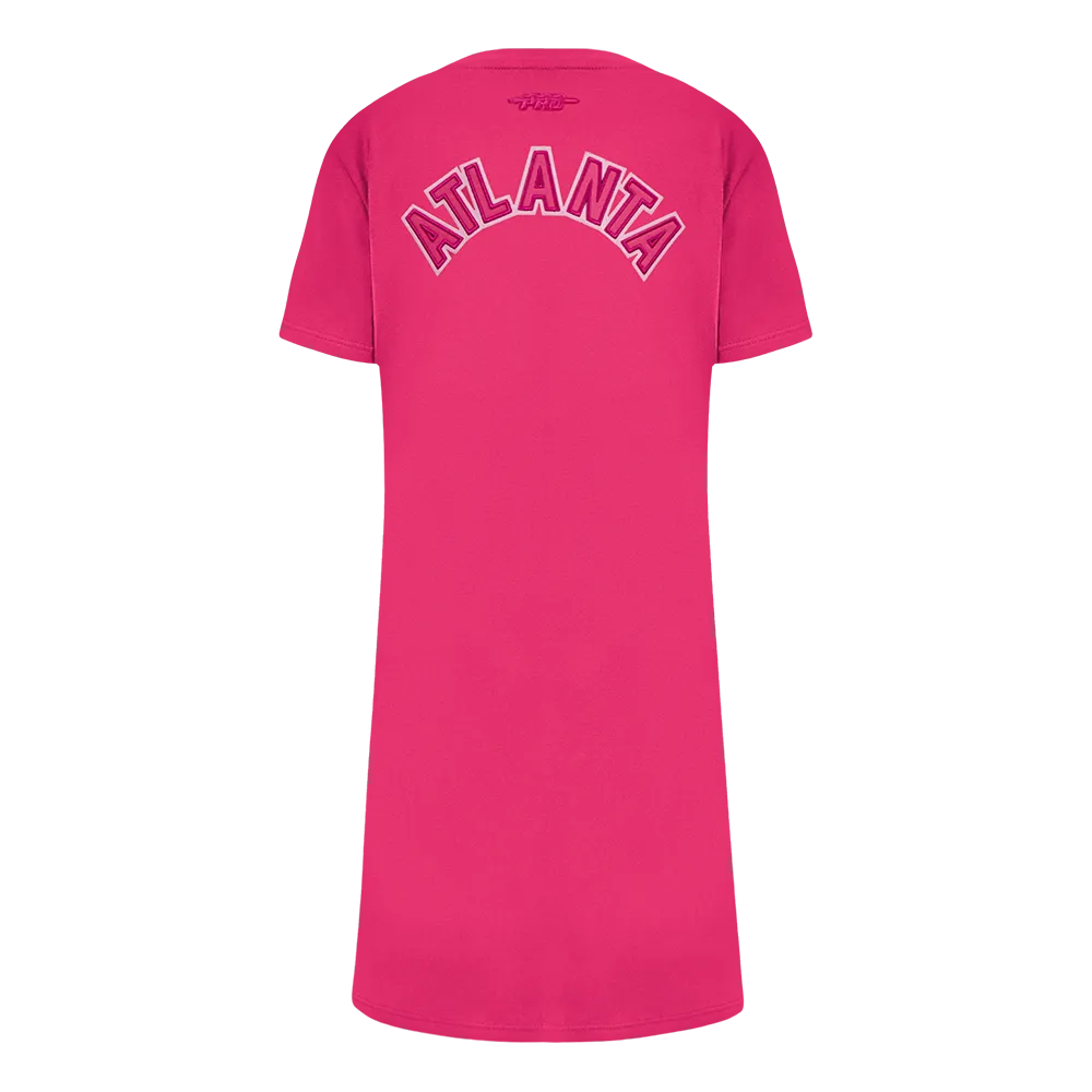 MLB ATLANTA BRAVES TRIPLE PINK BIG GIRLS TOP DRESS (BEETROOT PURPLE)