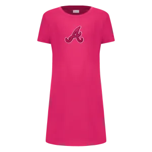 MLB ATLANTA BRAVES TRIPLE PINK BIG GIRLS TOP DRESS (BEETROOT PURPLE)