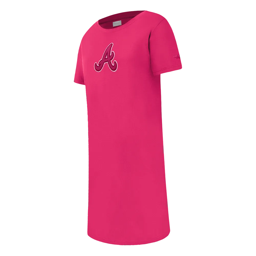 MLB ATLANTA BRAVES TRIPLE PINK BIG GIRLS TOP DRESS (BEETROOT PURPLE)