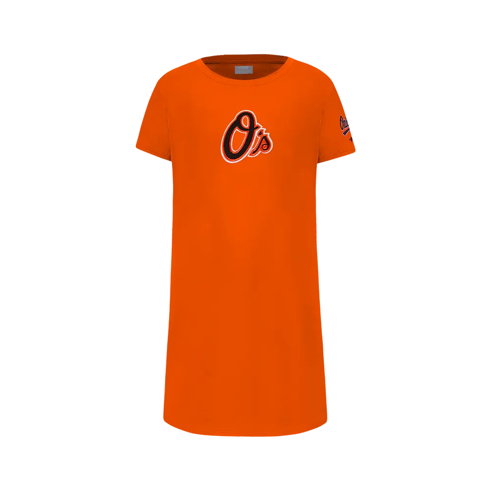 MLB BALTIMORE ORIOLES CLASSIC BIG GIRLS TOP DRESS (ORANGE)