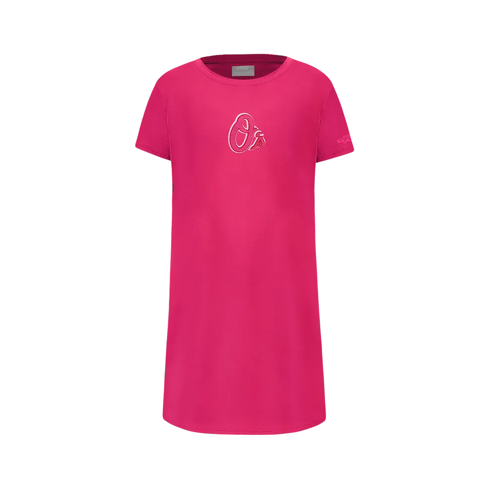 MLB BALTIMORE ORIOLES TRIPLE PINK BIG GIRLS TOP DRESS (BEETROOT PURPLE)