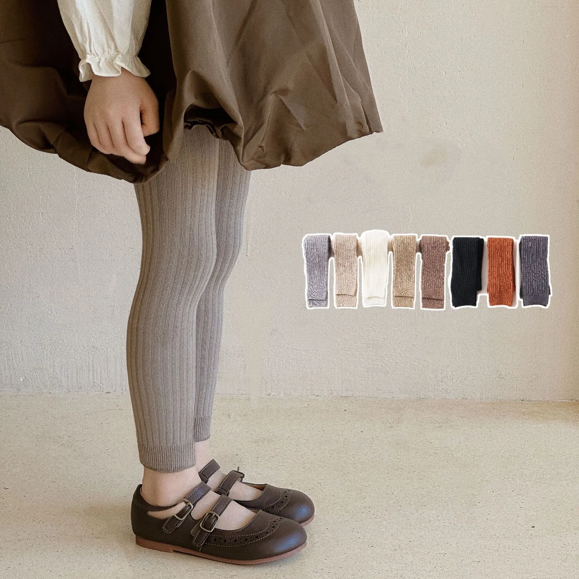 Momo Solid Color Ribbed Leggings