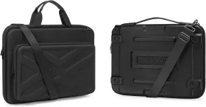 MOSISO 15.6 inch Hard Shell Laptop Case for Men Women with Front Pocket & Abstract Geometric Hard Shell Laptop Case Sleeve, Black