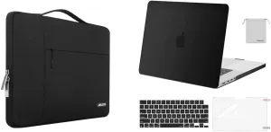 MOSISO Compatible with MacBook Pro 16 inch Case 2021 Release A2485 M1, Multifunctional Sleeve Bag&Plastic Hard Shell&Keyboard Skin&Screen Protector&Storage Bag, Black