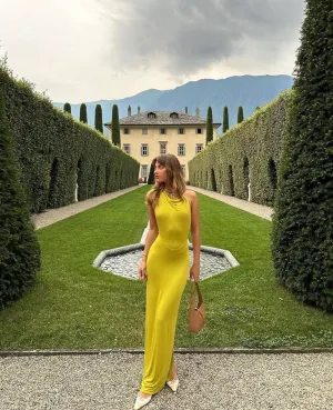 Natalie Rolt - Karolina Dress in Chartreuse