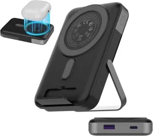 NOBIS for Magsafe Battery Pack 10000mAh, Dual-Foldable Wireless Magnetic Power Bank with LED Display Magnetic Portable Charger 22.5W PD Fast Charging Type C in&Out for Phone 16 S25