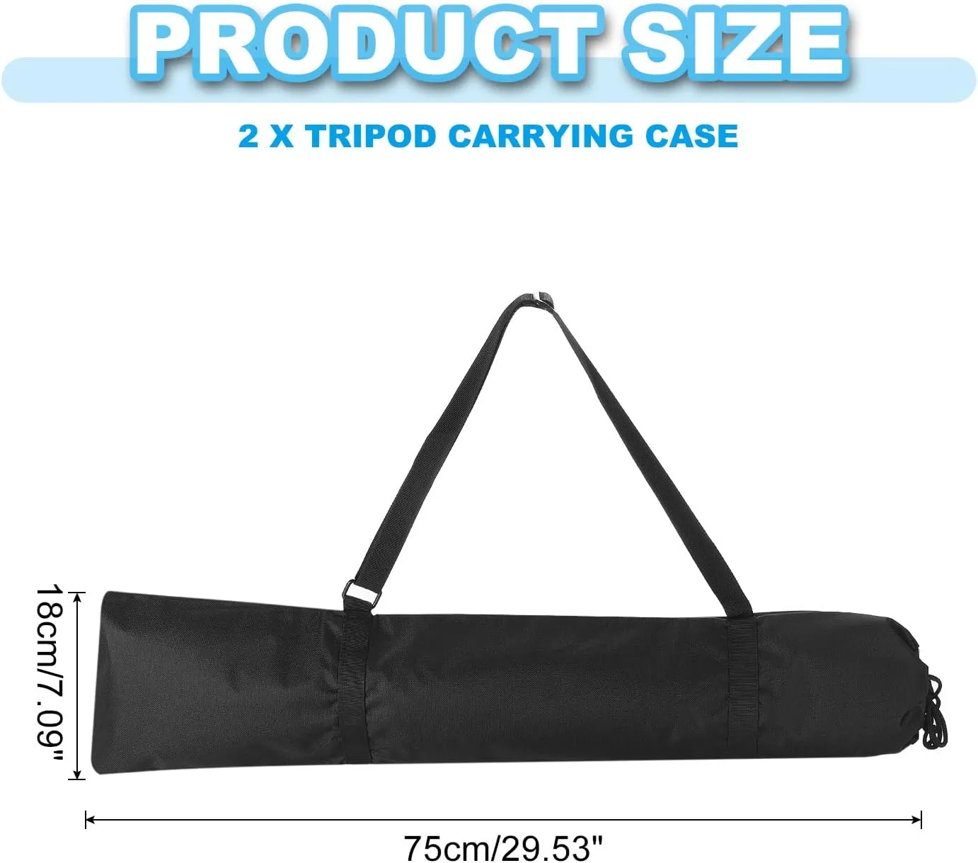PATIKIL Tripod Carrying Case, 2Pcs Nylon Padded Tripod Bag with Handles for Light Stands Tripod Photography Accessories, Black 75cm