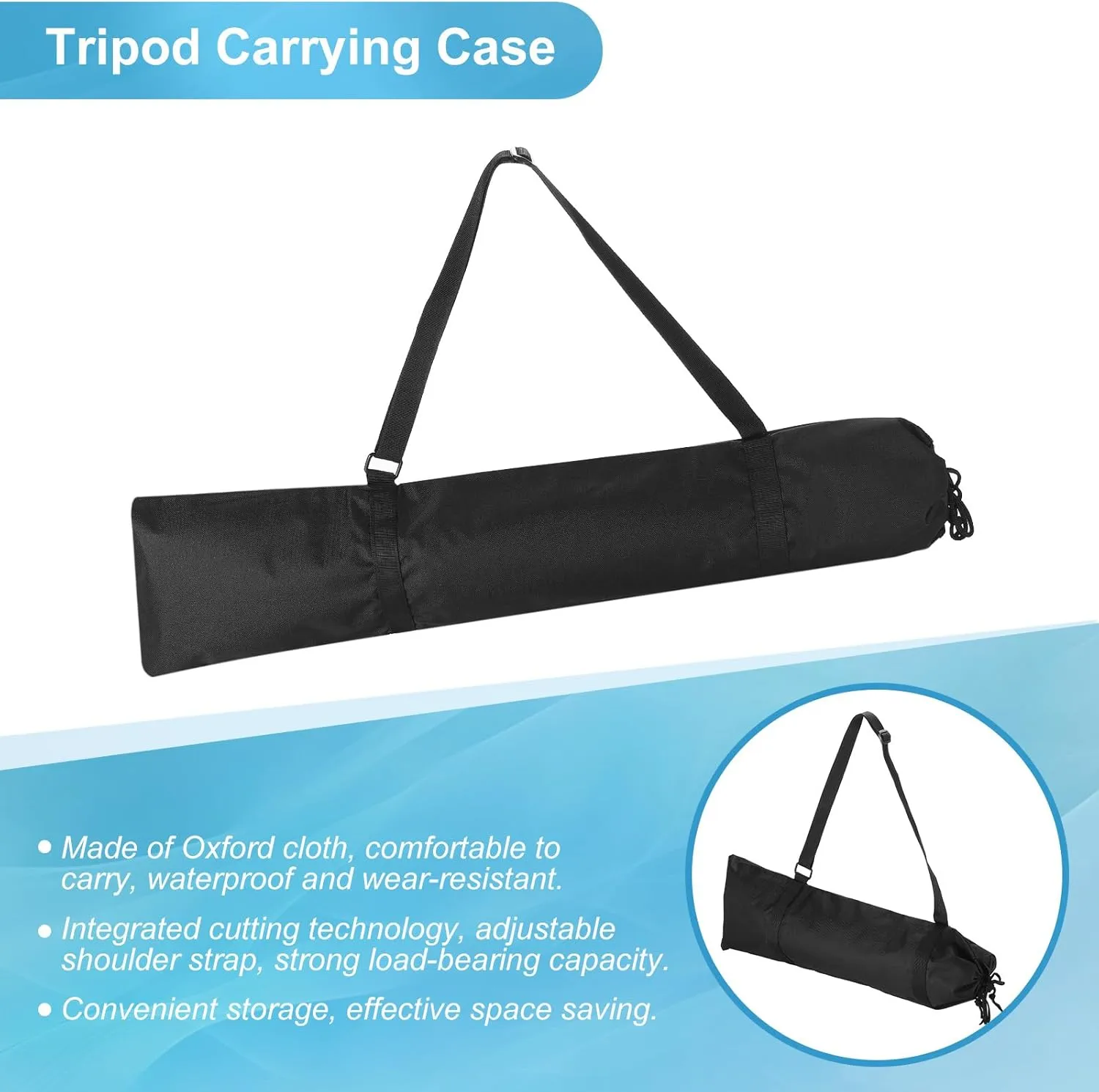 PATIKIL Tripod Carrying Case, 2Pcs Nylon Padded Tripod Bag with Handles for Light Stands Tripod Photography Accessories, Black 75cm