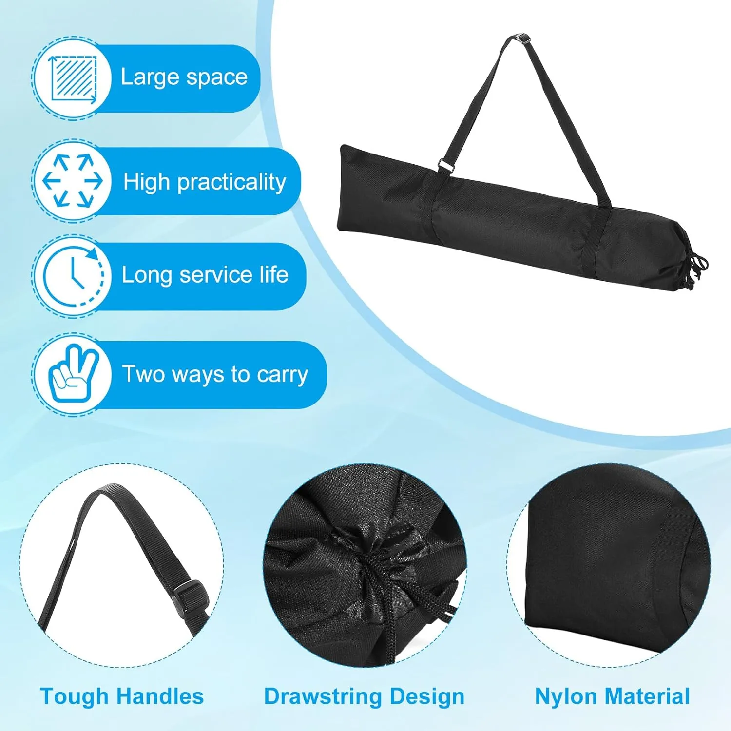 PATIKIL Tripod Carrying Case, 2Pcs Nylon Padded Tripod Bag with Handles for Light Stands Tripod Photography Accessories, Black 75cm