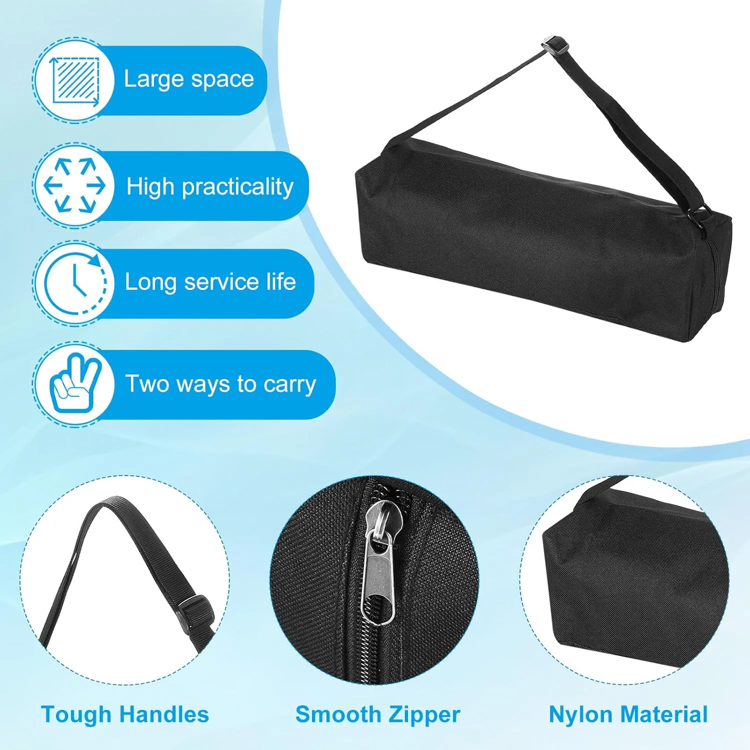 PATIKIL Tripod Carrying Case, Nylon Padded Carrying Tripod Bag with Handles for Light Stands Tripod Photography Accessories, Black 35cm