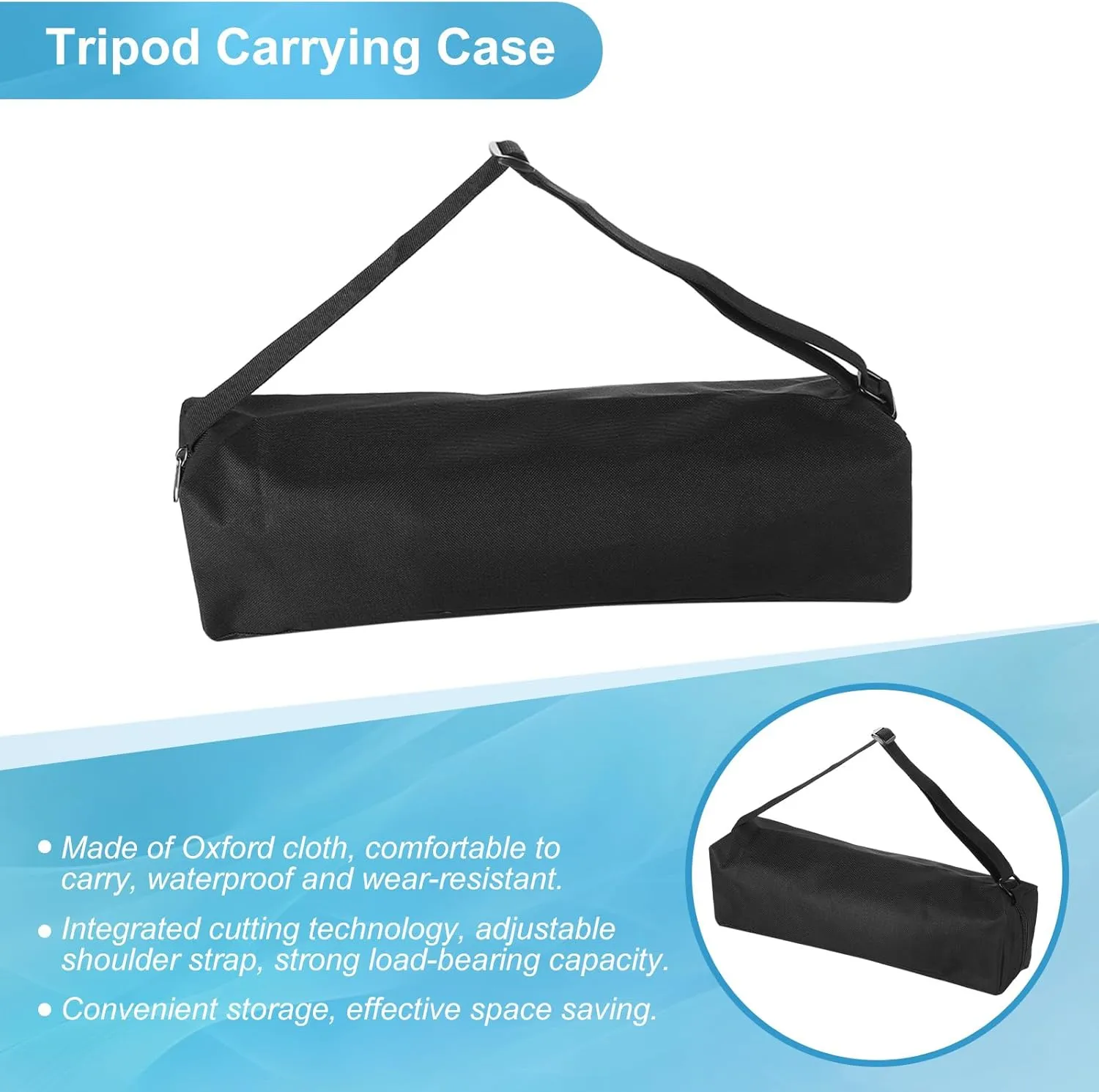 PATIKIL Tripod Carrying Case, Nylon Padded Carrying Tripod Bag with Handles for Light Stands Tripod Photography Accessories, Black 35cm