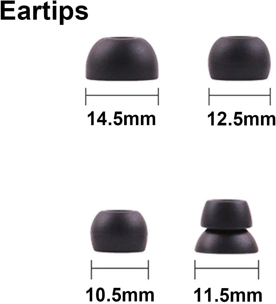 PB3 Earbuds Replacement Tips Ear Pads Compatible with Monster Beats Dr. Dre Beats Powerbeats3 Powerbeats2 Powerbeats1 Wireless Stereo Headphones- 4 Pairs(Black)