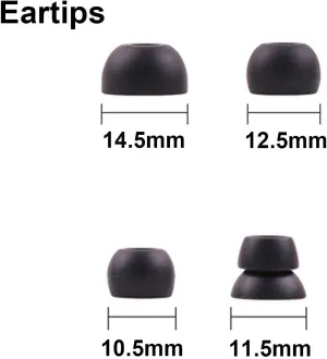 PB3 Earbuds Replacement Tips Ear Pads Compatible with Monster Beats Dr. Dre Beats Powerbeats3 Powerbeats2 Powerbeats1 Wireless Stereo Headphones- 4 Pairs(Black)