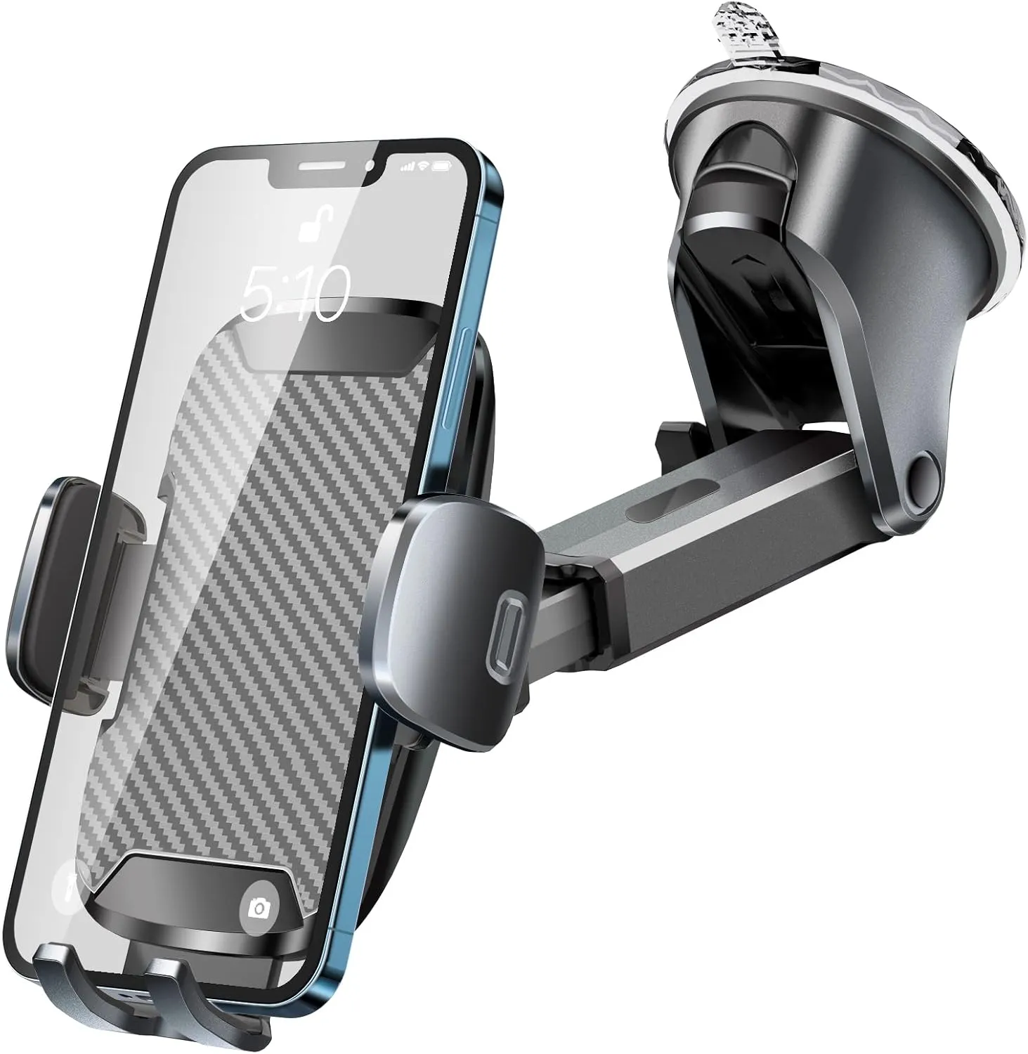 Phone Holder Mount for Car [Strong Suction] Hands-Free Universal Cell Phone Mounts for Dashboard/Windshield, 360 Rotation Extendable Mobile Car Holder for Smartphones