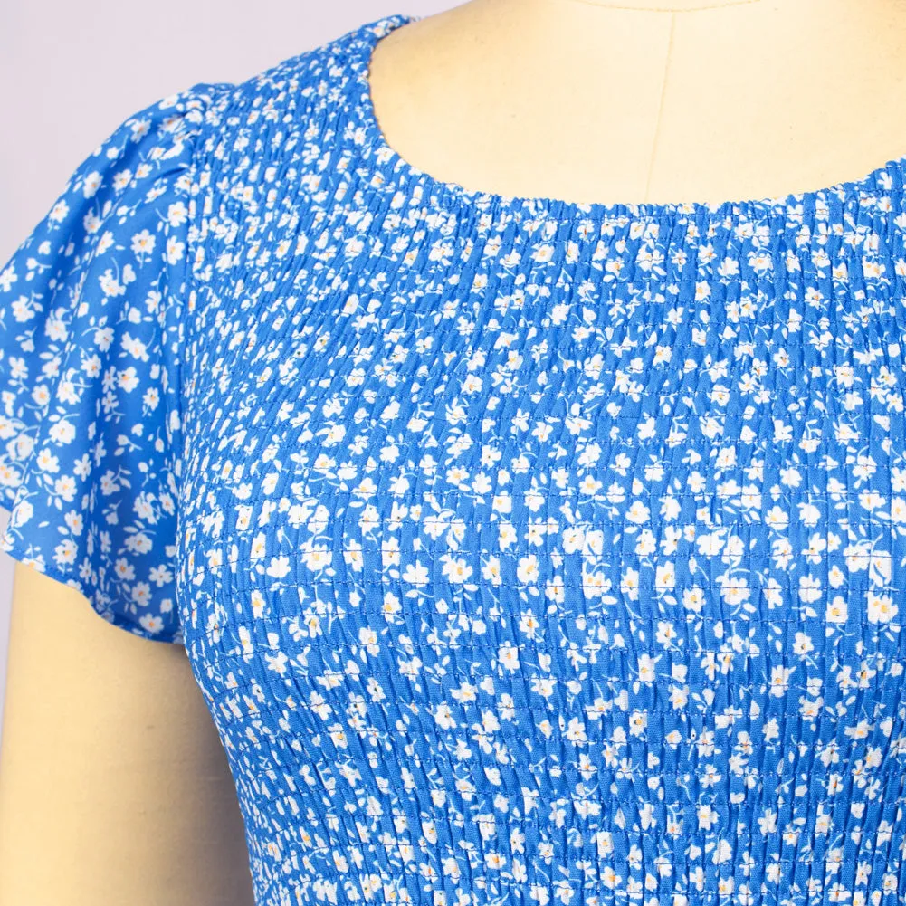 Plus Size Tiered Dress Short Sleeve Crew Neck A-Line Dress