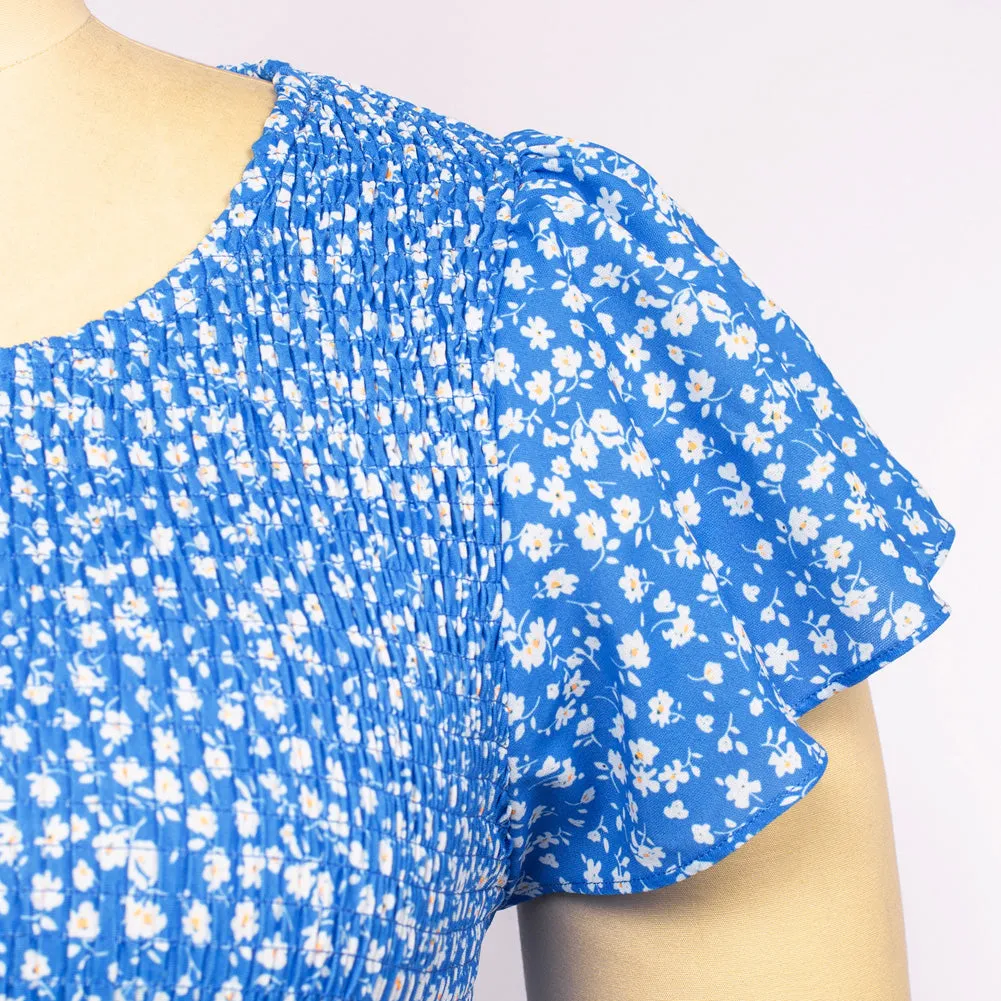 Plus Size Tiered Dress Short Sleeve Crew Neck A-Line Dress