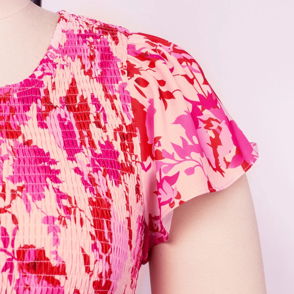 Plus Size Tiered Dress Short Sleeve Crew Neck A-Line Dress