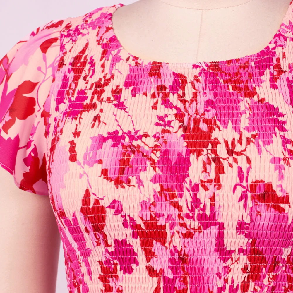 Plus Size Tiered Dress Short Sleeve Crew Neck A-Line Dress