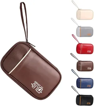 Portable Travel Cable Organizer Pouch Electronic Accessories Carry Case, Waterproof Bag for Cord, Charger, Earphone (Brown)