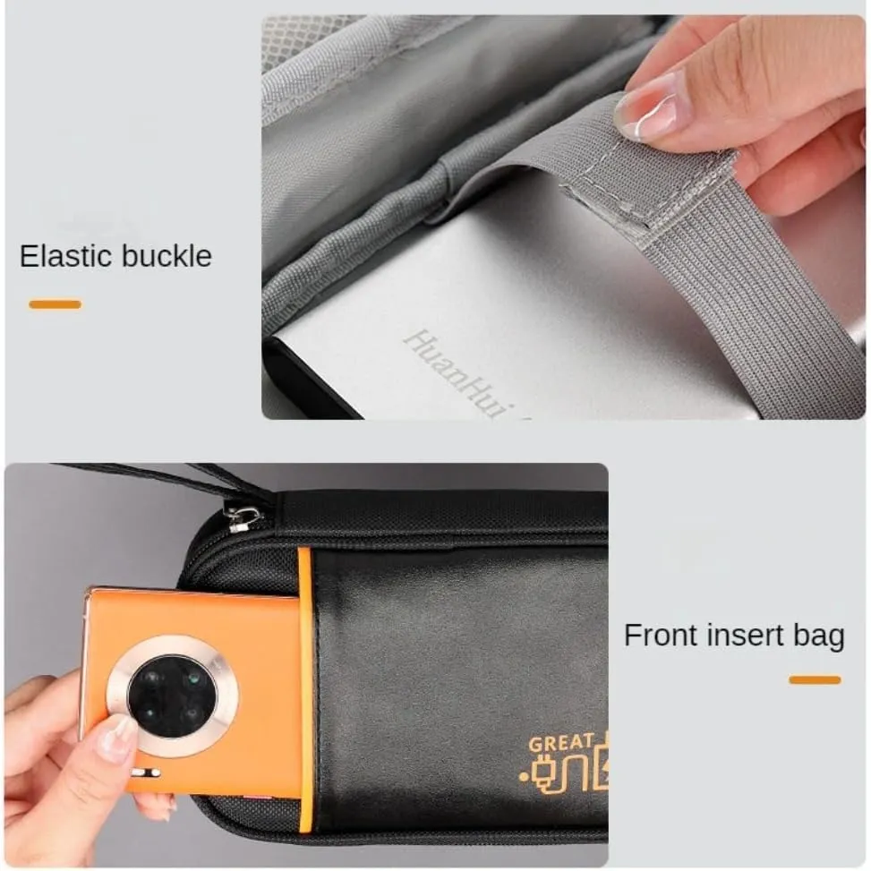 Portable Travel Cable Organizer Pouch Electronic Accessories Carry Case, Waterproof Bag for Cord, Charger, Earphone (Brown)