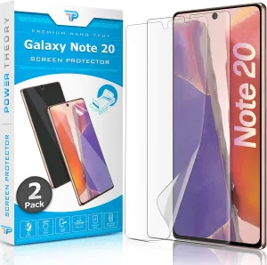 Power Theory Designed for Samsung Galaxy Note 20 Screen Protector [Not Glass], Easy Install Kit, Case Friendly, Full Cover, Flexible Film Anti Scratch, 2 Pack