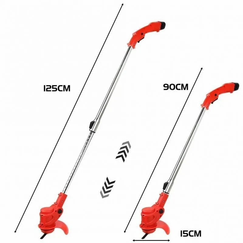 Powerful Cordless Electric Weed Eater, Battery-Powered Grass Trimmer