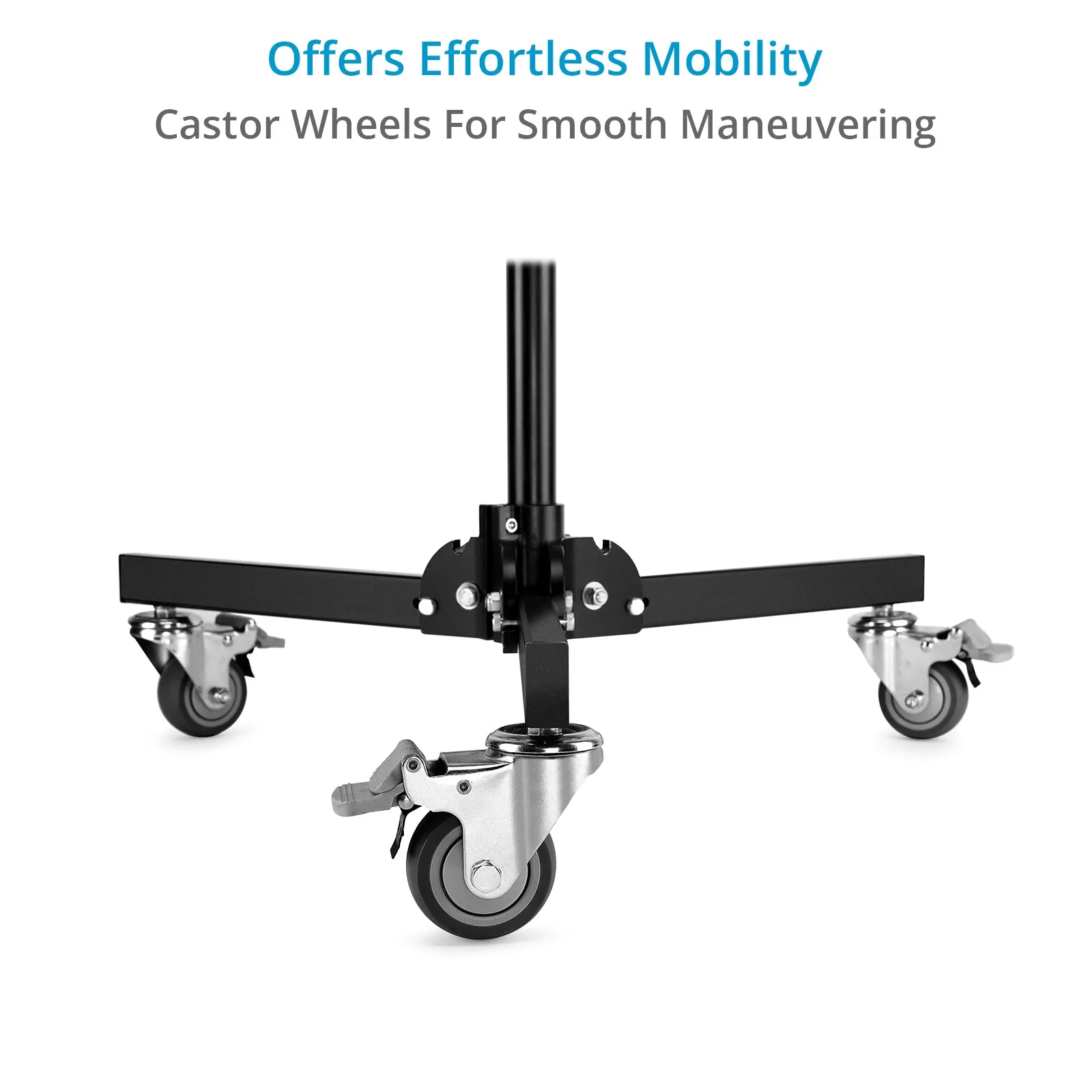 Proaim 5/8 Folding Wheel Base Stand for Lights & Studio Photography | Max. Height: 8.6 Feet