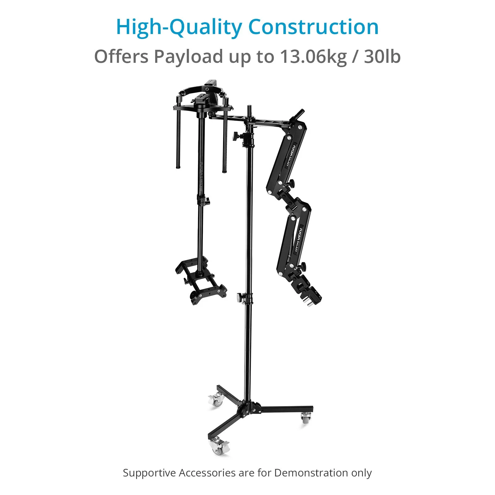 Proaim 5/8 Folding Wheel Base Stand for Lights & Studio Photography | Max. Height: 8.6 Feet