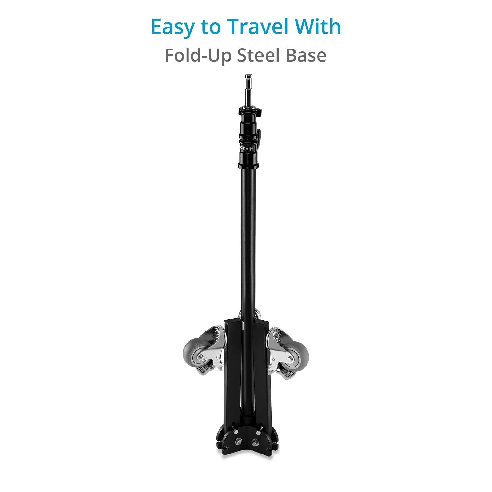 Proaim 5/8 Folding Wheel Base Stand for Lights & Studio Photography | Max. Height: 8.6 Feet