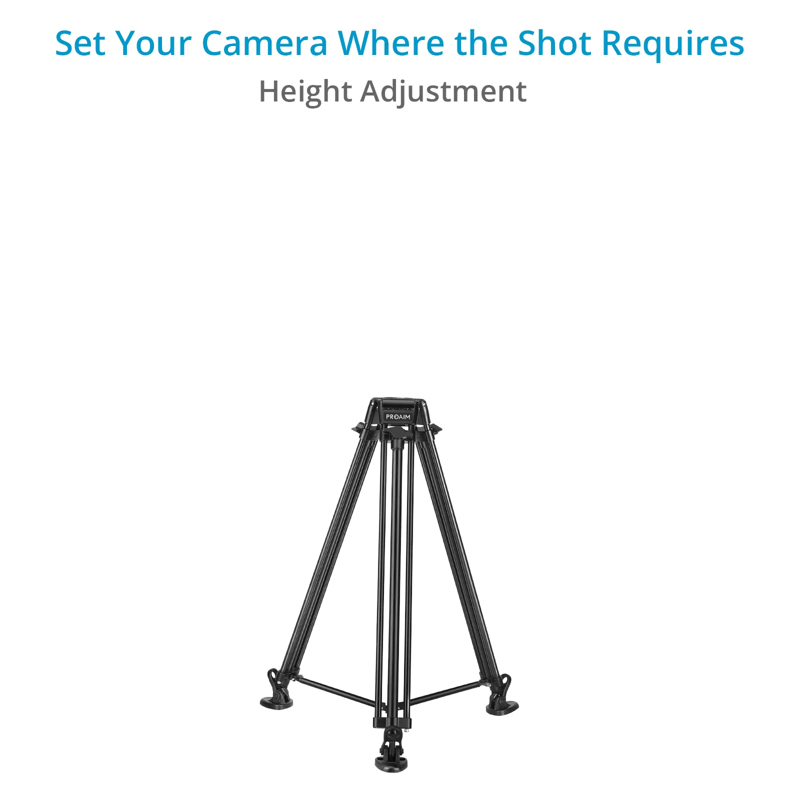 Proaim 75mm Camera Tripod Stand with Tripod Shoes| Payload - 35kg/70lb