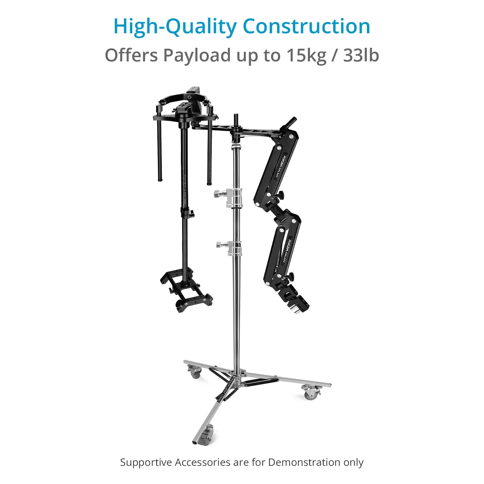 Proaim Baby 5/8 Jr. Roller Support Stand w Wheels for Studio, Photography | Max. Height: 9.5 Feet