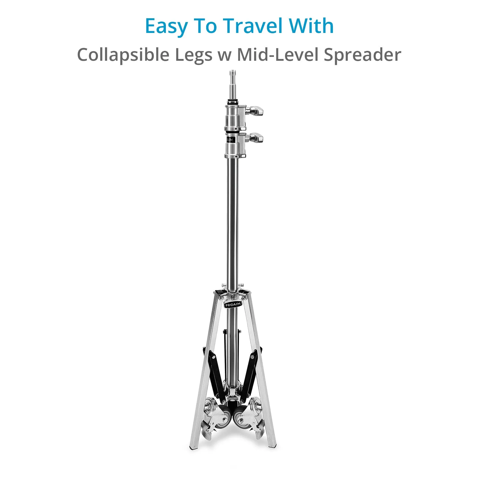 Proaim Baby 5/8 Jr. Roller Support Stand w Wheels for Studio, Photography | Max. Height: 9.5 Feet