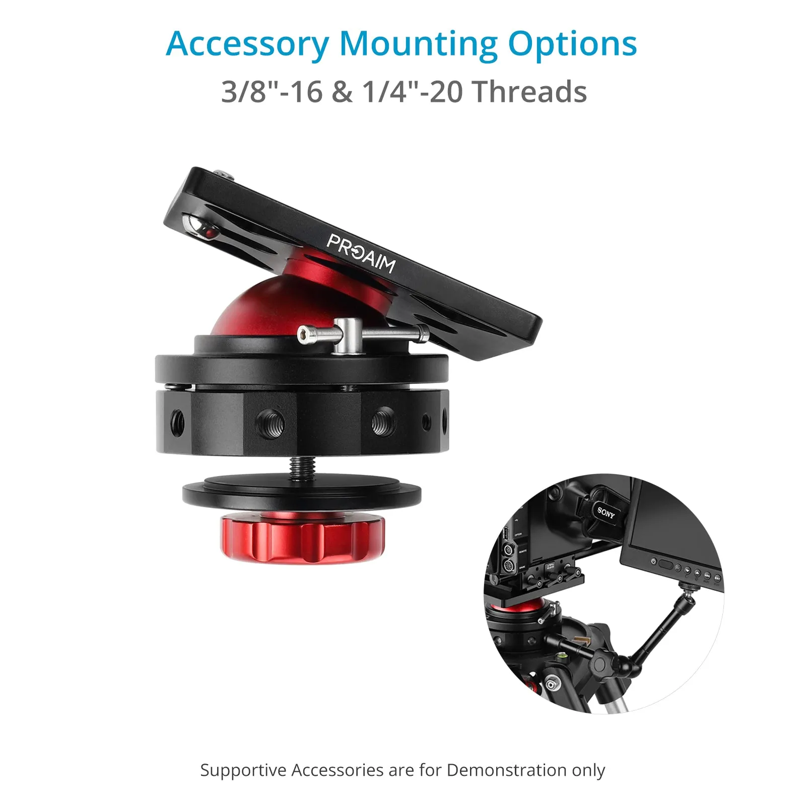 Proaim Camera Support Leveling Base  Mitchell & 3/8 Base Mount