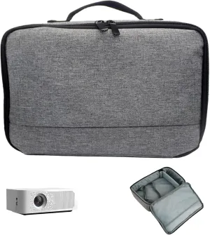 Projector Case Waterproof Shock Resistant 7.7x5.9x6.5in Projector Bag with with Accessories Storage Pockets Zippered Handled Oxford Projector Carrying Case Projector Bag