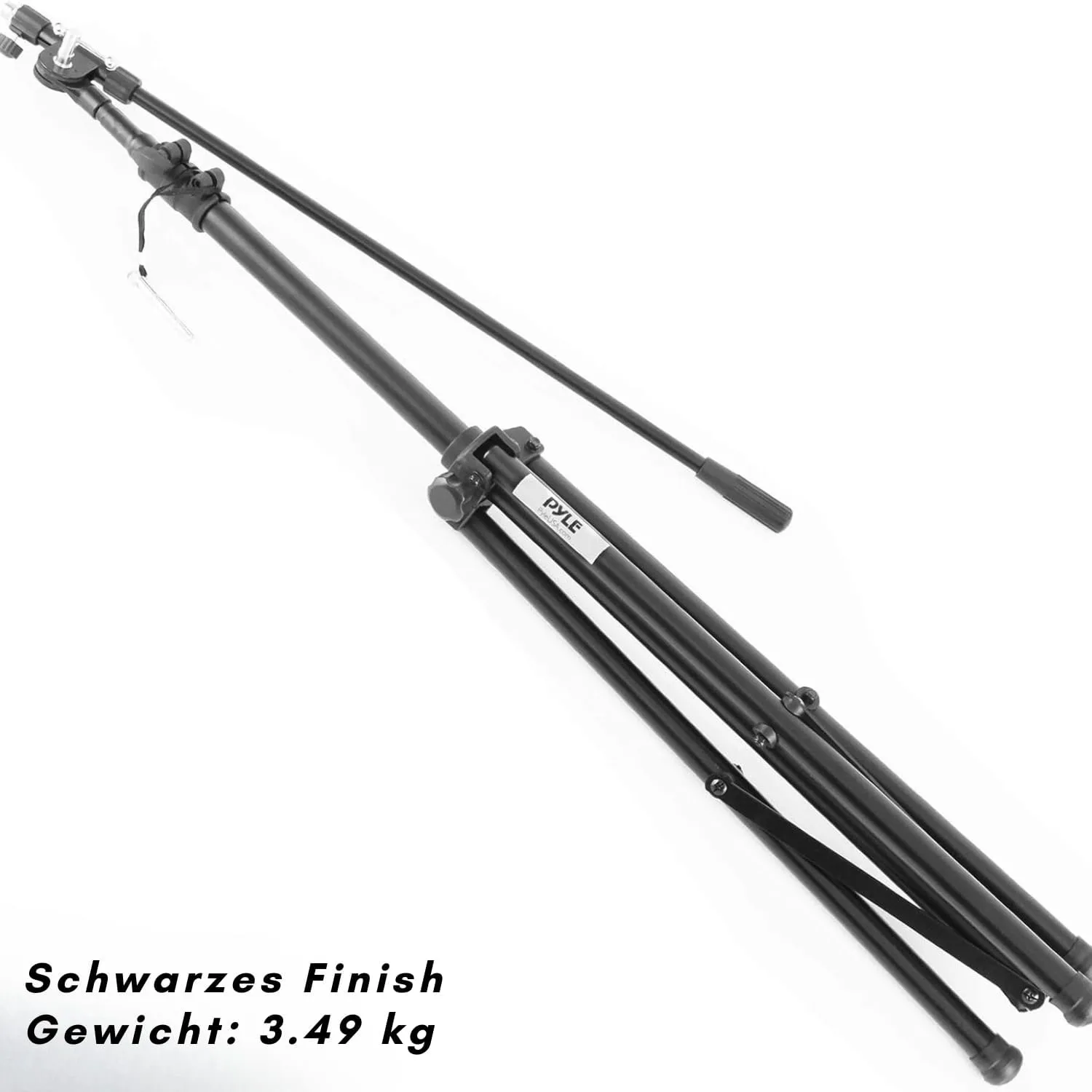 Pyle Heavy Duty Microphone Stand-Height Adjustable from 51.2'' to 78.75'' Inch High w/Extendable Telescoping Boom Arm 29.5'' and Stable Tripod Base-Clutch in T-Bar Adjustment Point PMKS56