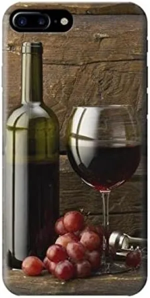R1316 Grapes Bottle and Glass of Red Wine Case Cover for iPhone 7 Plus