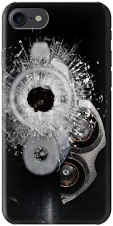 R2387 Gun Bullet Hole Glass Case Cover for iPhone 7, iPhone 8, iPhone SE (2020)