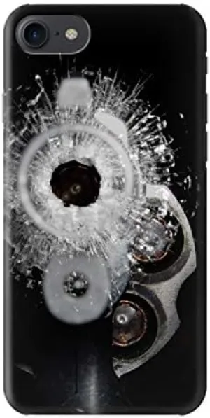 R2387 Gun Bullet Hole Glass Case Cover for iPhone 7, iPhone 8, iPhone SE (2020)