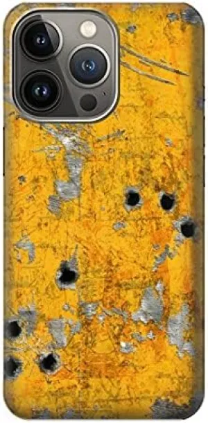 R3528 Bullet Rusting Yellow Metal Case Cover for iPhone 13 Pro
